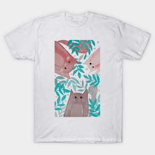 Cats and branches - green and orange T-Shirt